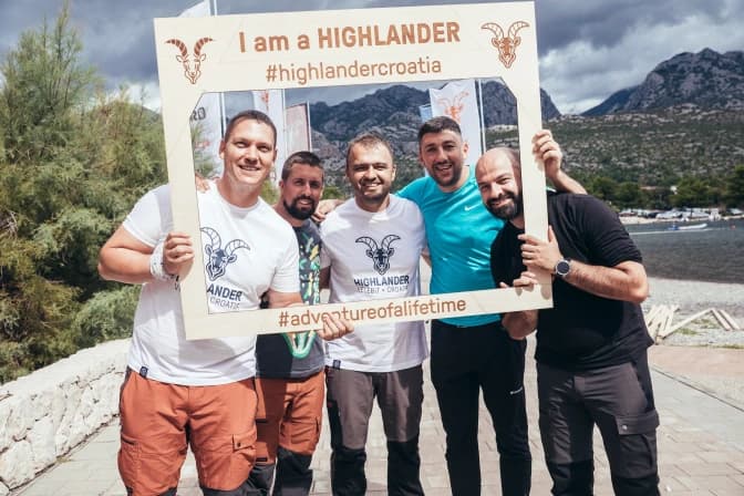 Hikers celebrating